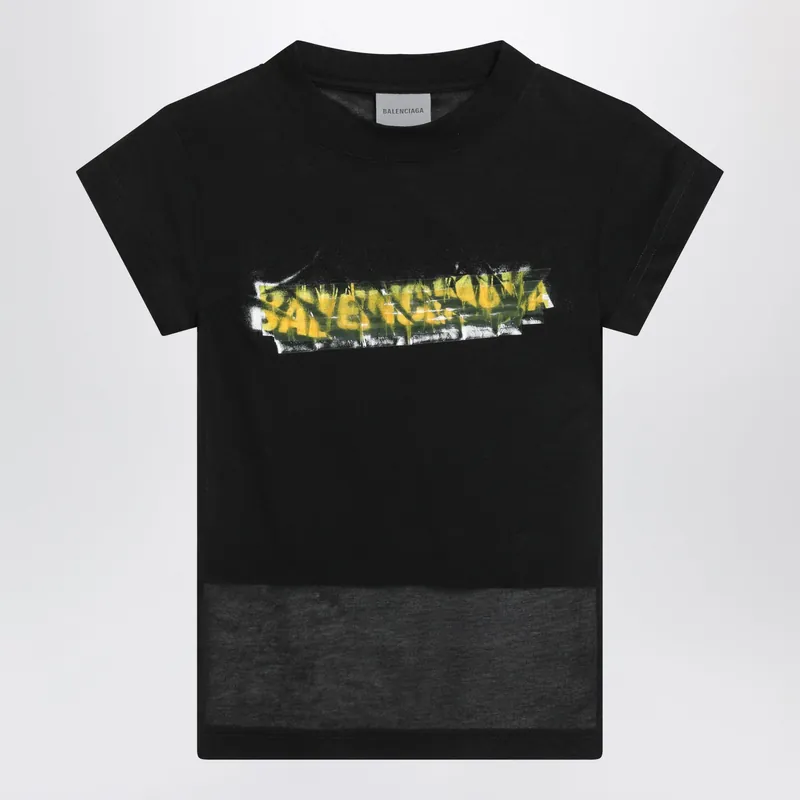 Messy Spray T-Shirt With Cut-Out Back In Cotton Black