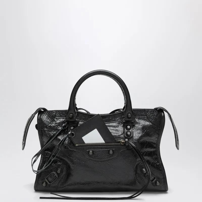 Small Le City Handbag In Arena Lambskin Black - Balenciaga