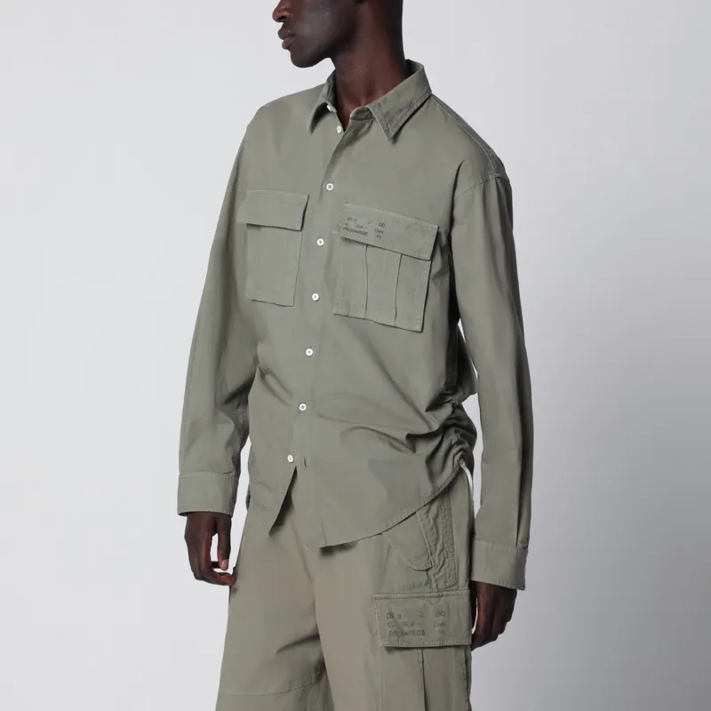 Military Green Cotton Shirt - Dsquared2