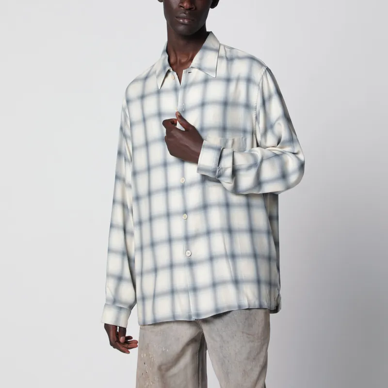 White Shirt With Check Pattern In Viscose - Our Legacy