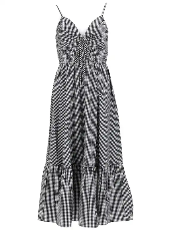 Abito Longuette In Cotone A Quadretti - Michael Kors