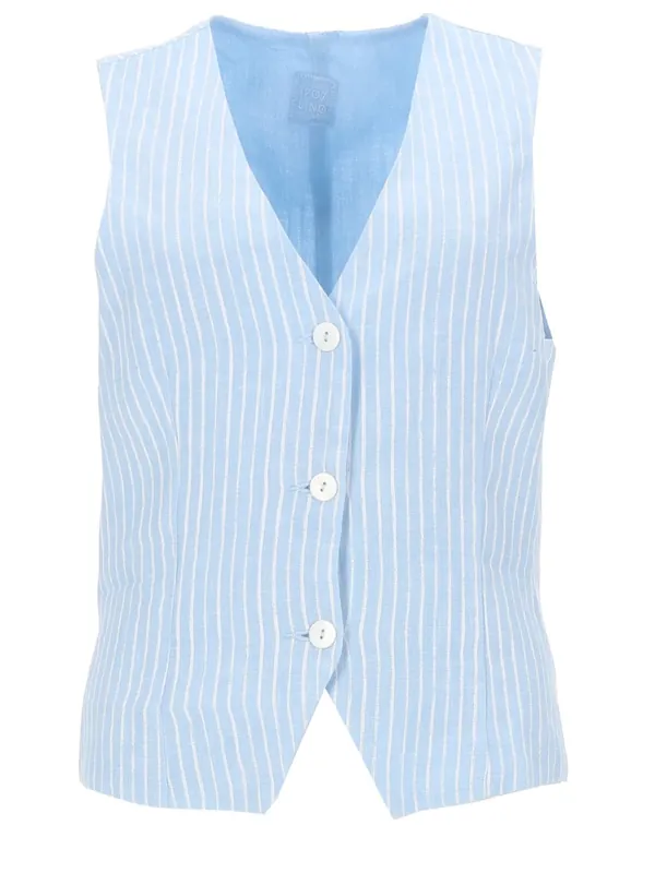 Gilet A Righe - 120% Lino