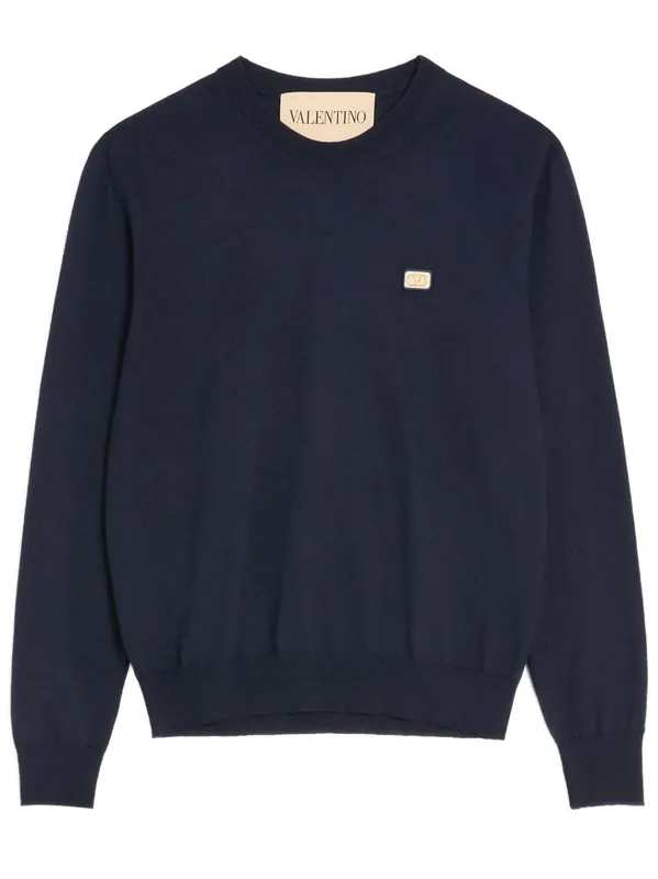 Valentino Wool Jumper With Vlogo Patch - Valentino Garavani