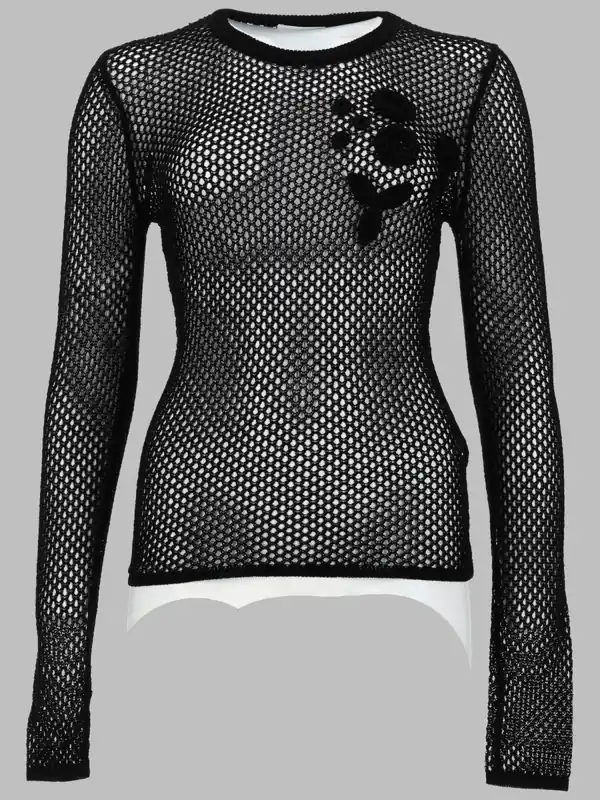 Top In Mesh Di Cotone Mercerizzato - Ganni