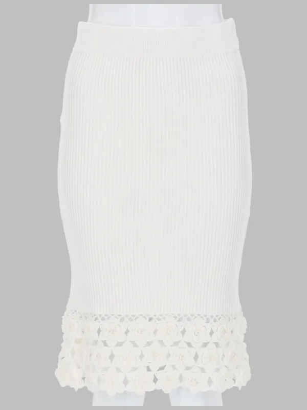Gonna Con Bordo In Crochet - Ganni