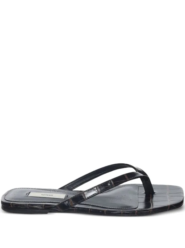 Leather Flat Thong Sandals - Toteme