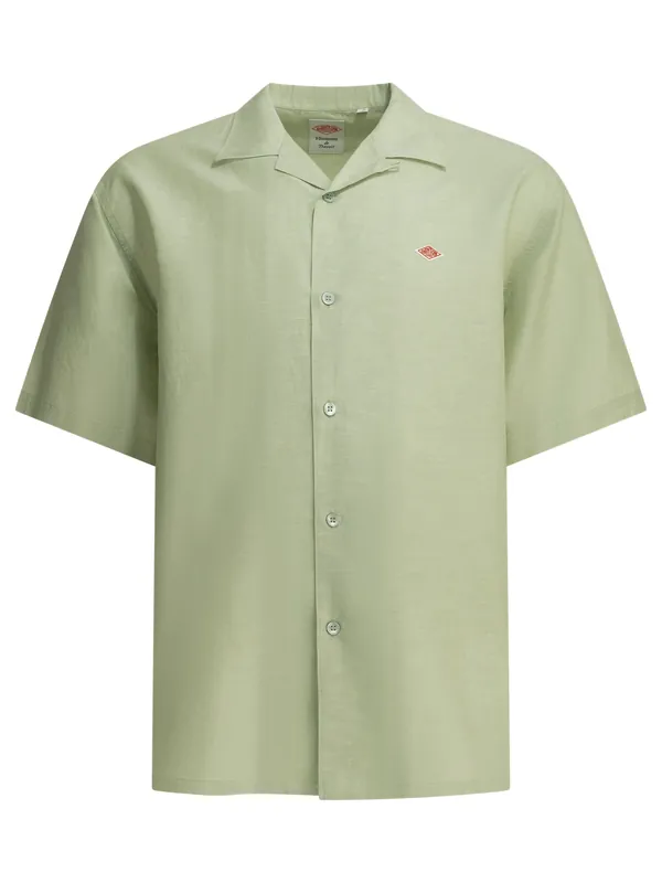 Casual Cotton Linen Shirt Shirts Green - Danton