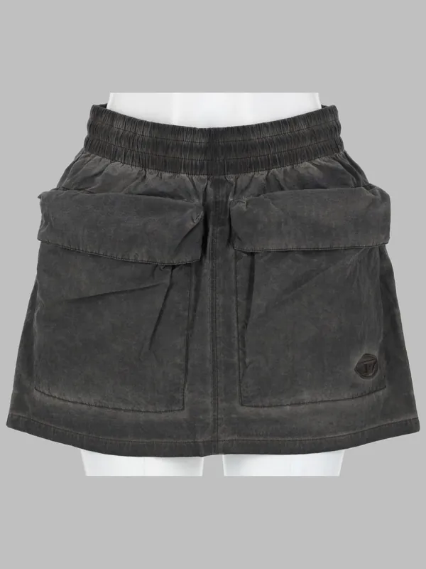Minigonna In Nylon Con Maxi Tasche - Diesel