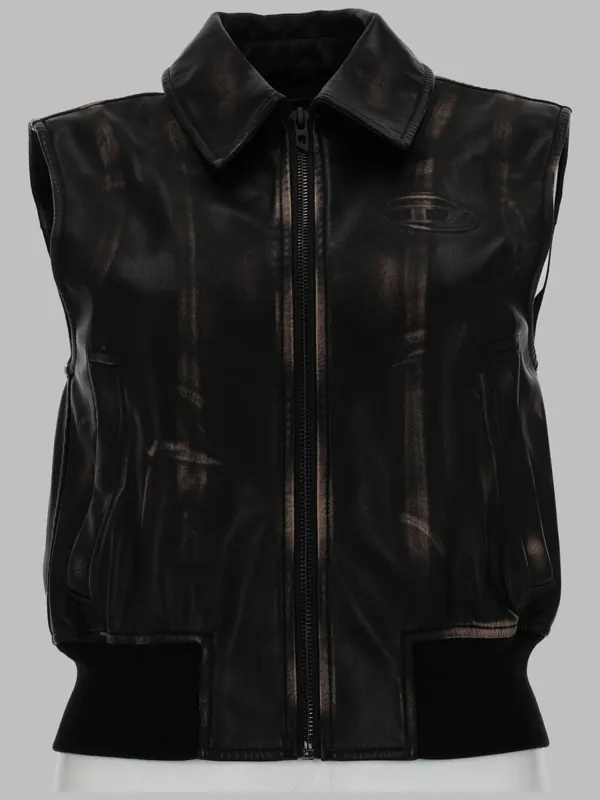 Gilet Bomber Con Effetto Distressed - Diesel