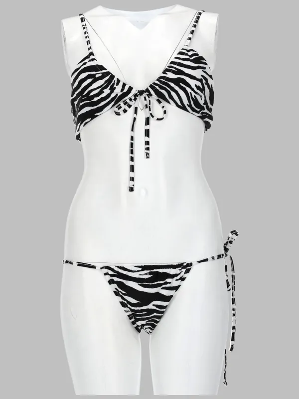 Bikini "Il Primo Bagno" Con Stampa Animalier - The Attico