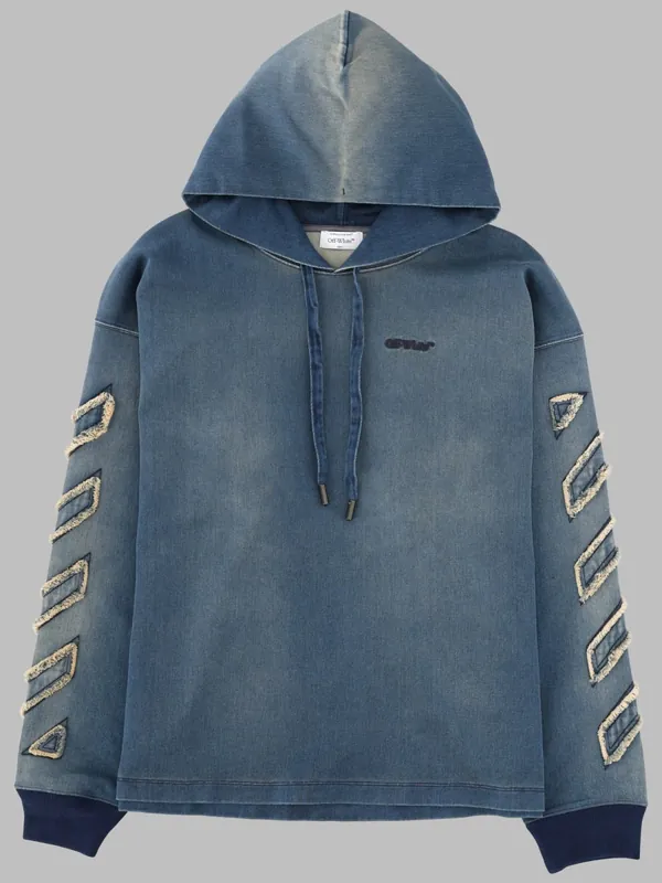 Felpa In Denim Con Dettagli "Diag" - Off-White