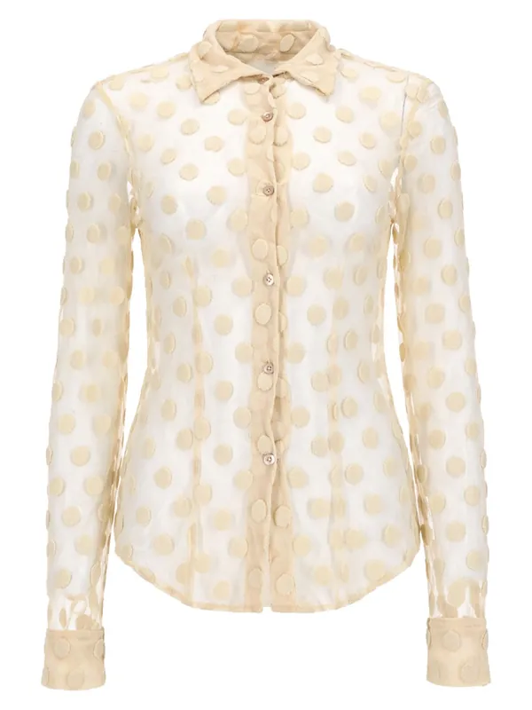 Camicia In Mesh A Pois - Dries Van Noten