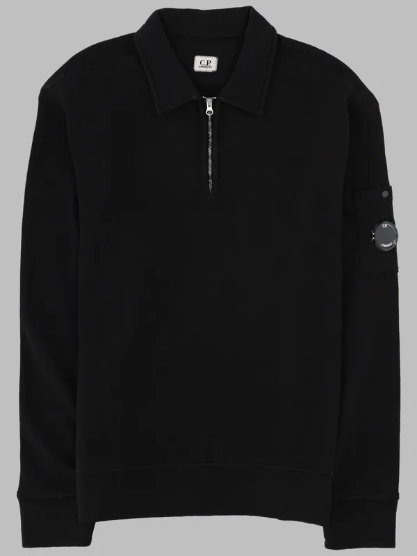 Felpa Con Colletto Polo E Zip - C.P. Company