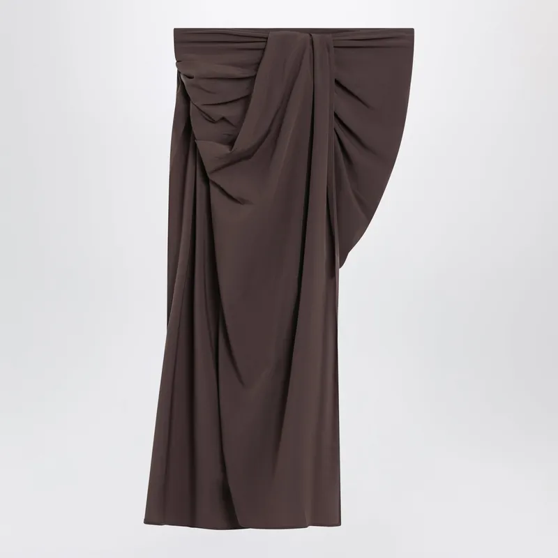 Brown Asymmetric Pareo Skirt - Jacquemus