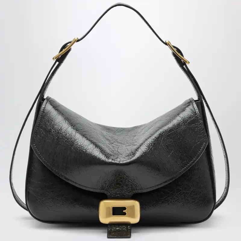 Medium Clicca Shoulder Bag In Lambskin Leather, Black - Balenciaga