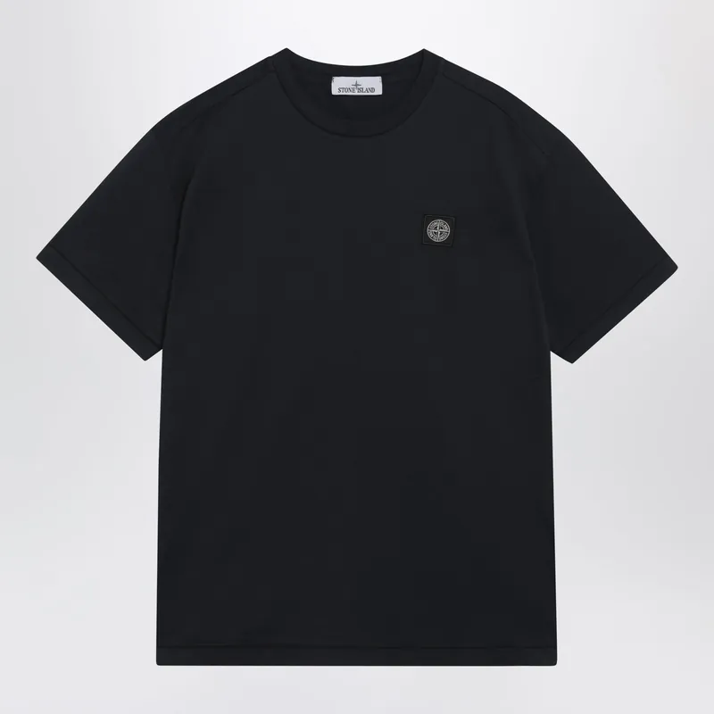 Navy Blue Cotton T-Shirt With Slim Fit