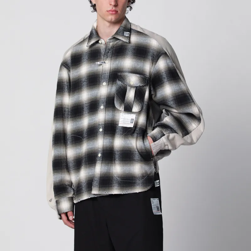 Reversible Shirt Jacket In Black/White French Terry - Maison Mihara Yasuhiro