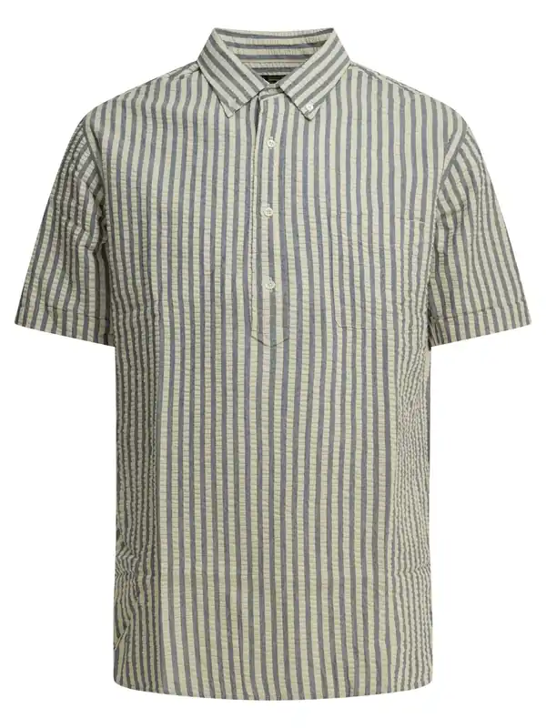 Casual Cotton Seersucker Shirt Shirts Light Blue - Beams Plus