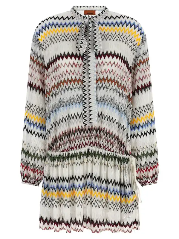 Micro Chevron Dress Dresses White - Missoni