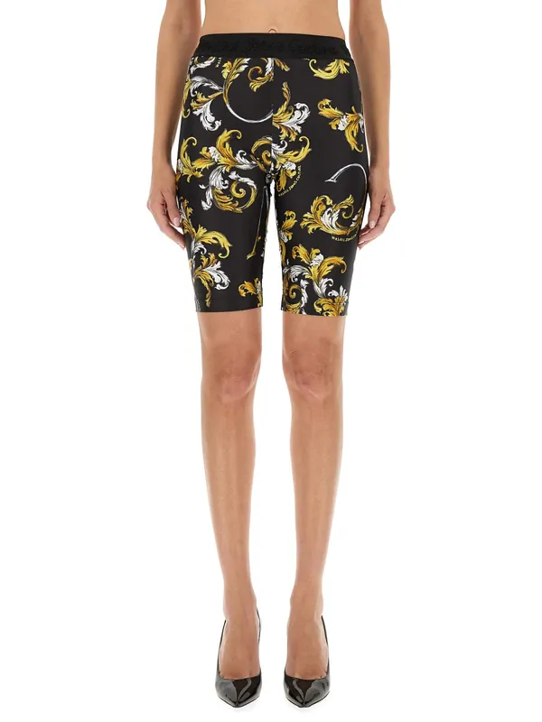 "Outline Baroque" Cycling Shorts - Versace
