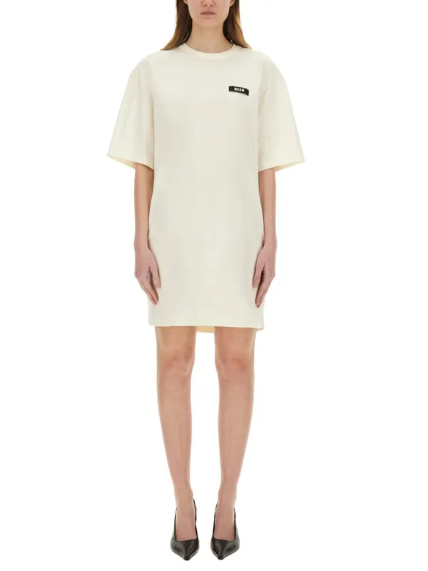 Short Dress With Logo - MSGM