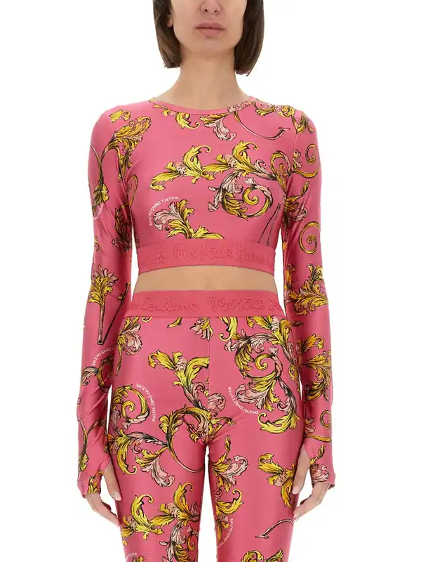 "Outline Baroque" Short Top - Versace