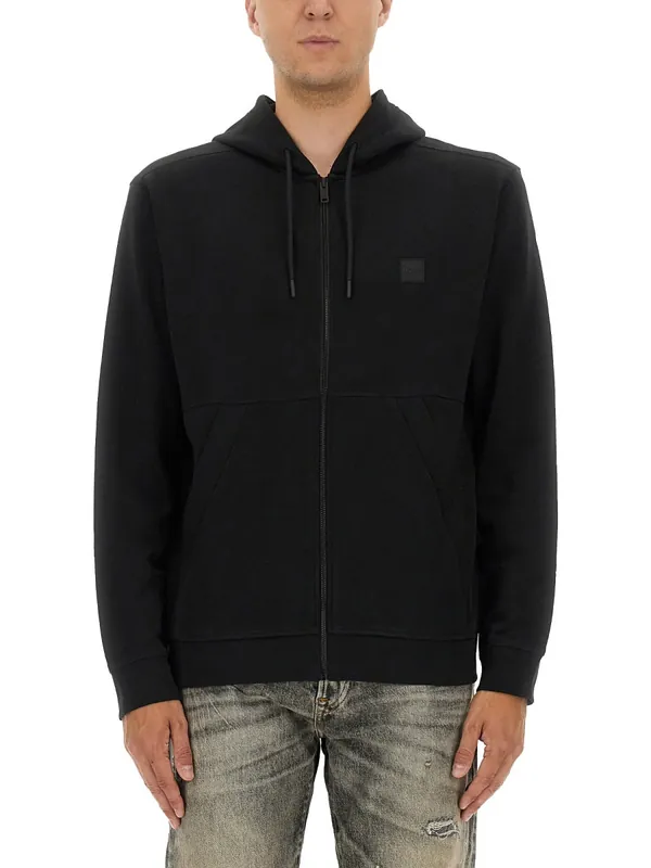 Cotton Sweatshirt With Logo - Boss