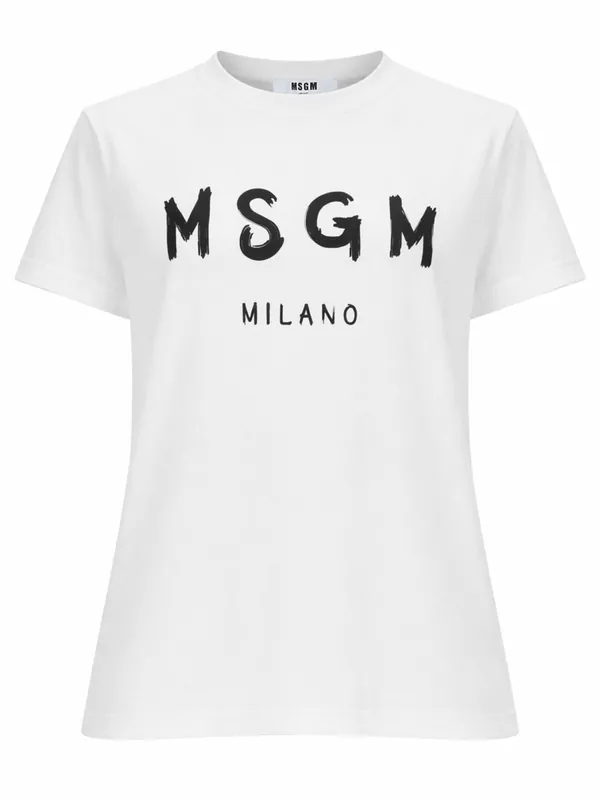 T-Shirt Con Logo Pennellato