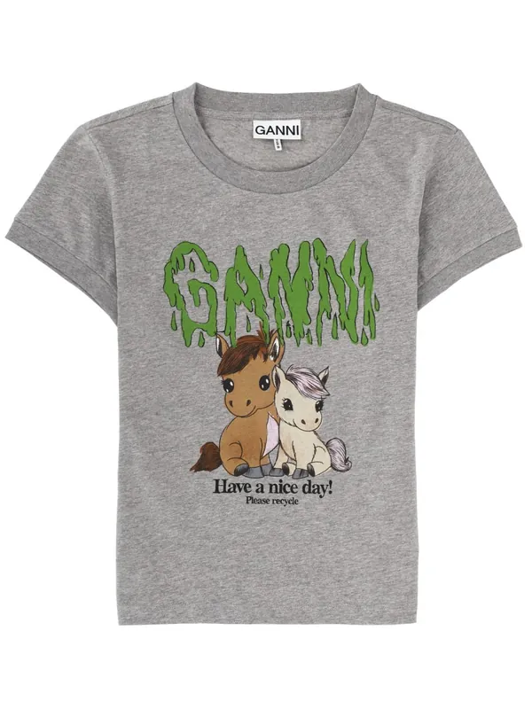 T-Shirt With Print And Logo