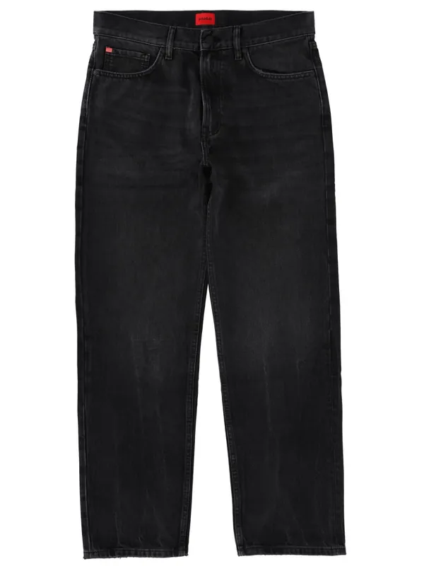 Jeans With Logo Patch - Hugo