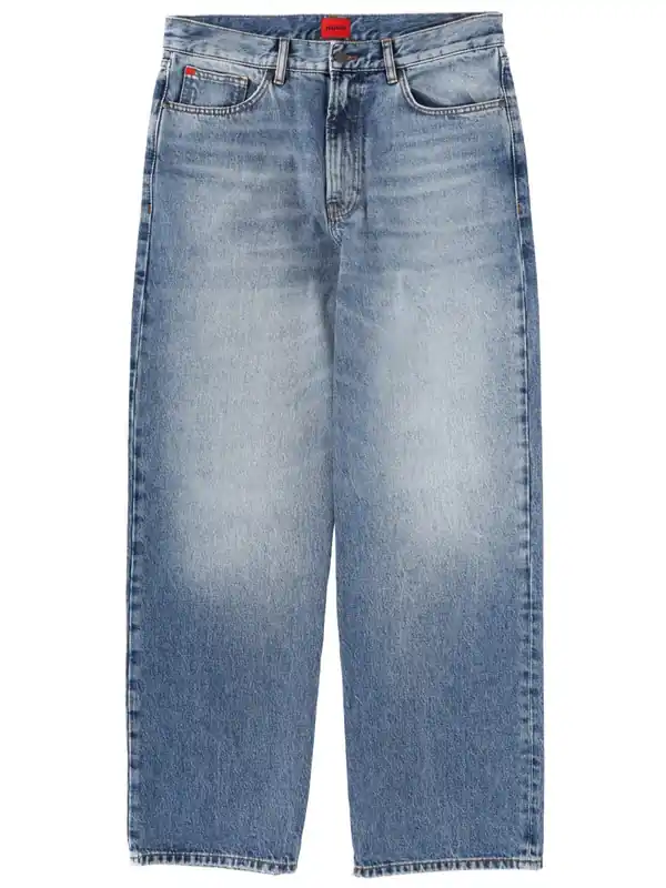 Jeans With Logo Patch - Hugo