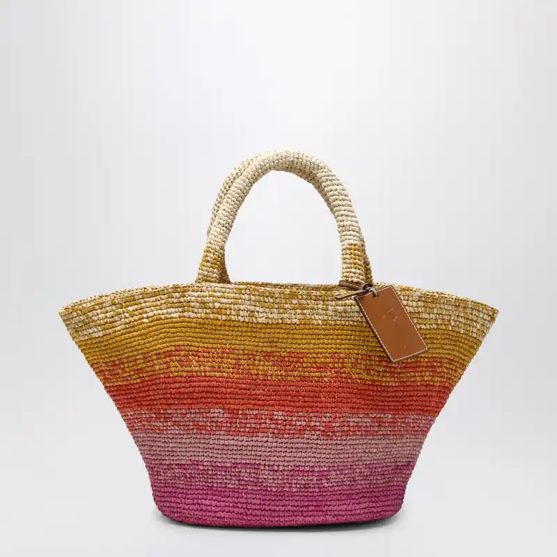 Sunset Glow Panier Bag In Raffia - Manebí