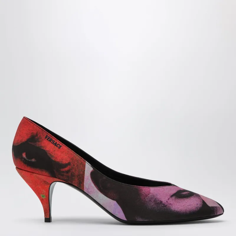 Tina Pumps In Silk Faille With The Party Print - Versace