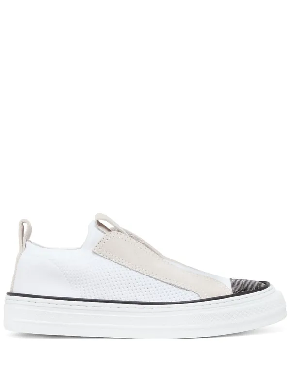 Slip On Sneakers With Shiny Toe - Brunello Cucinelli