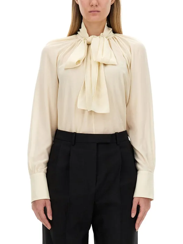Silk Shirt With Lavalliére Collar - Givenchy