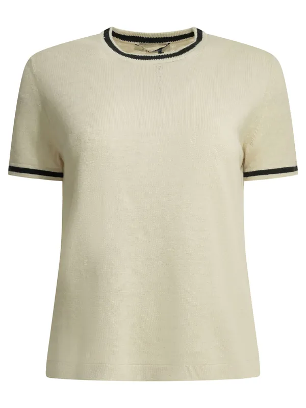 Linen Crew-Neck Sweater Knitwear Beige