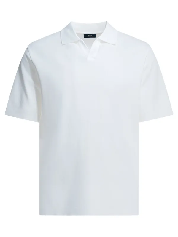 Polo Shirt Without Buttons Polo Shirts White - Herno