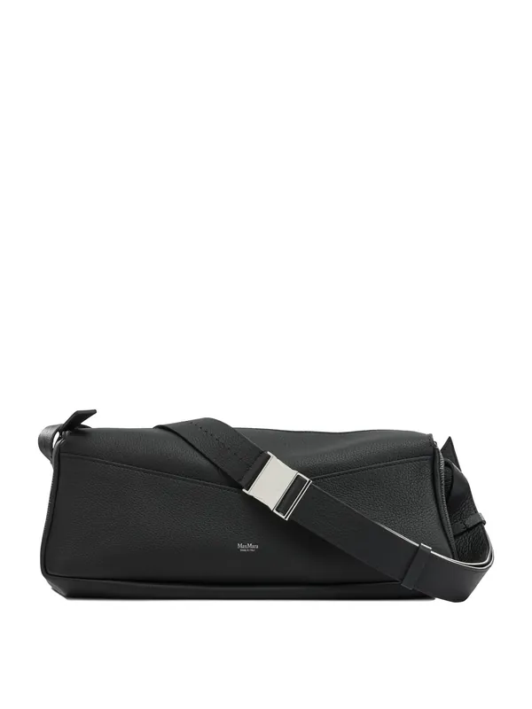 Medium Leather Shoulder Bag Shoulder Bags Black - Max Mara