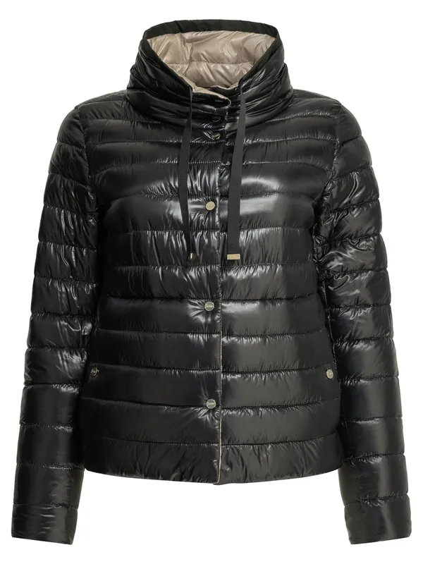 Reversible Short Down Jacket Jackets And Coats Black - Herno