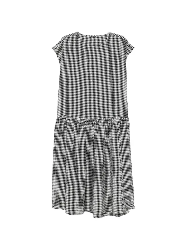 Checked Cotton Midi Dress - Apuntob