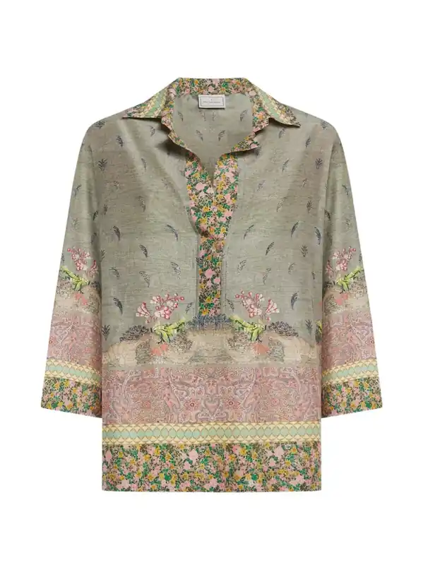 Printed Silk Shirt - Pierre Louis Mascia