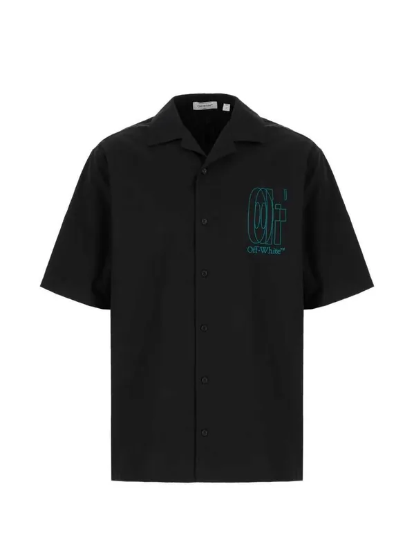 Poplin Shirt With Arrow Print - Off-White