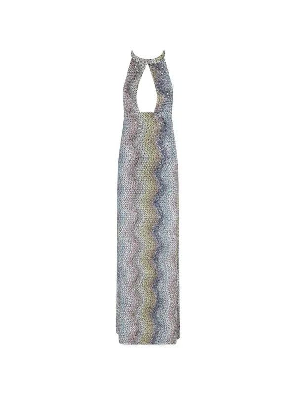 Long Lamé Dress With Sequins And Cutouts - Missoni