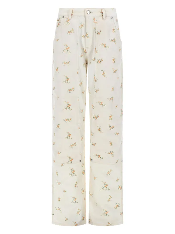 Pantalone Con Motivo Floreale - MSGM
