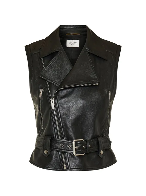 Leather Biker Vest - Saint Laurent