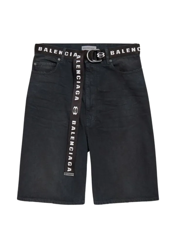 Denim Cotton Shorts - Balenciaga