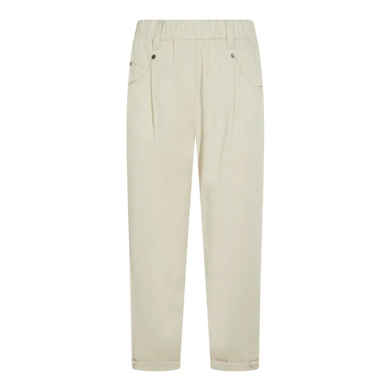 Trousers Latte D'Avena - Brunello Cucinelli