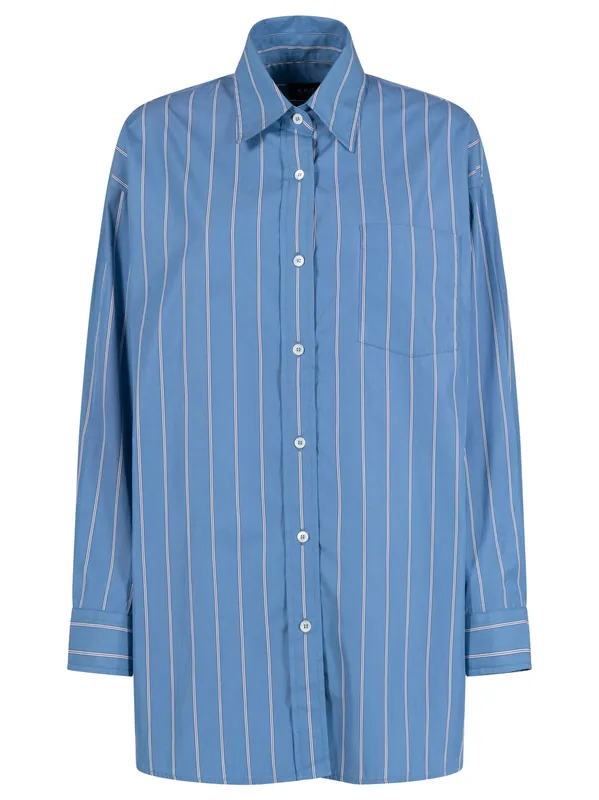 Striped Cotton Shirt With Side Slits - A.P.C.