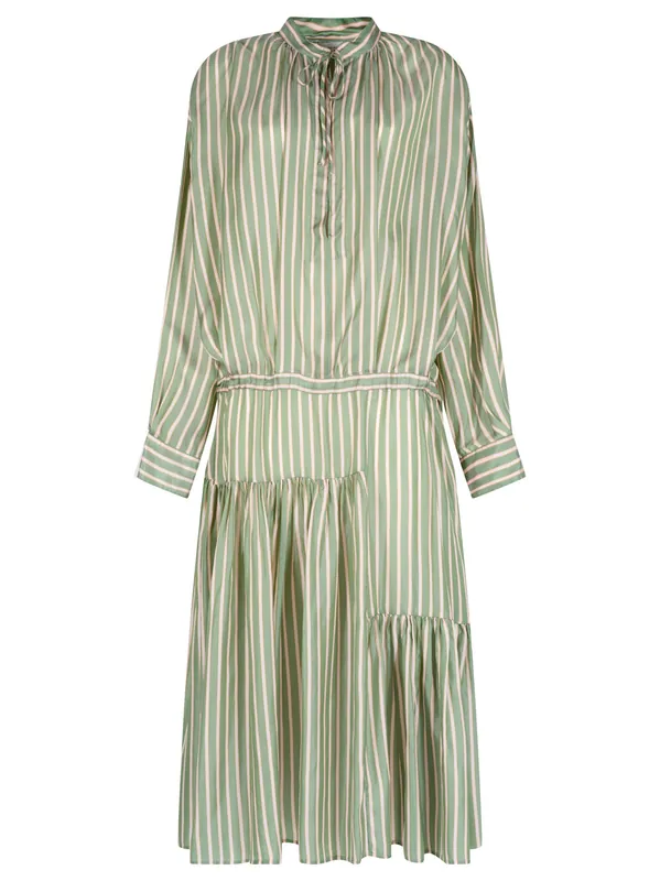 Denvo Striped Long Dress With Drawstring Waist - Dries Van Noten