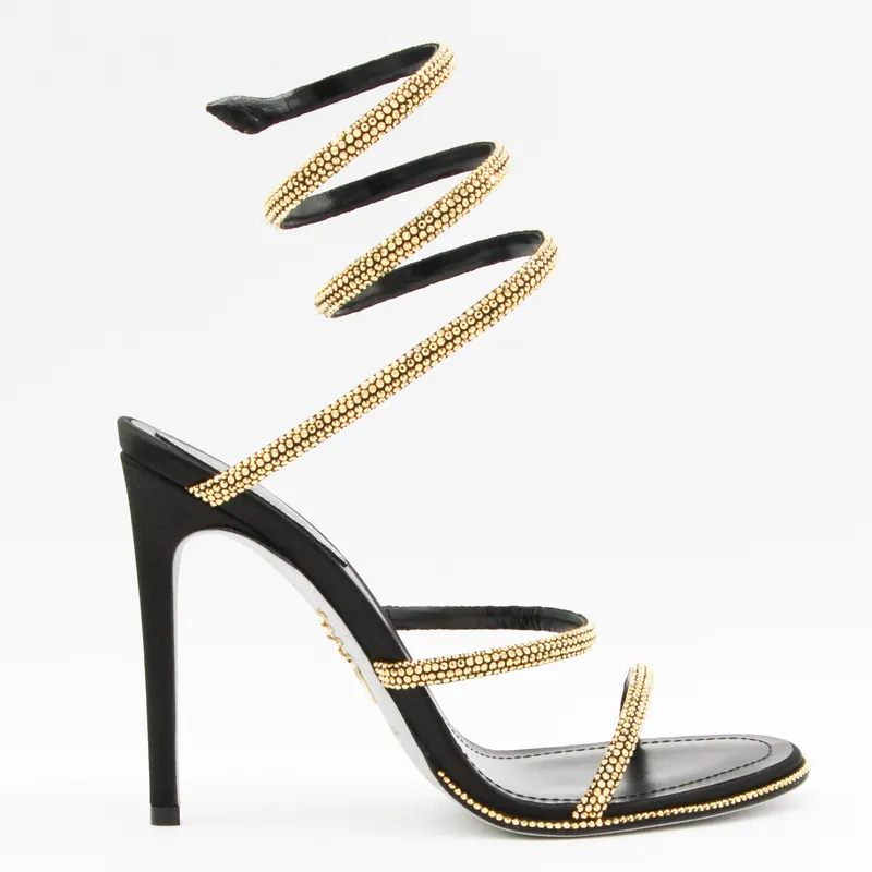 Sandals Gold/Black - René Caovilla